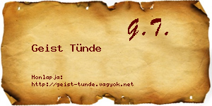 Geist Tünde névjegykártya